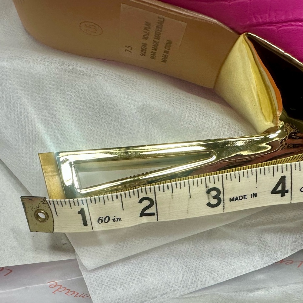 ✨BNWT LEMONADE BOUTIQUE Pink Knee-High Boots with Gold Heel - Picture 2 of 5